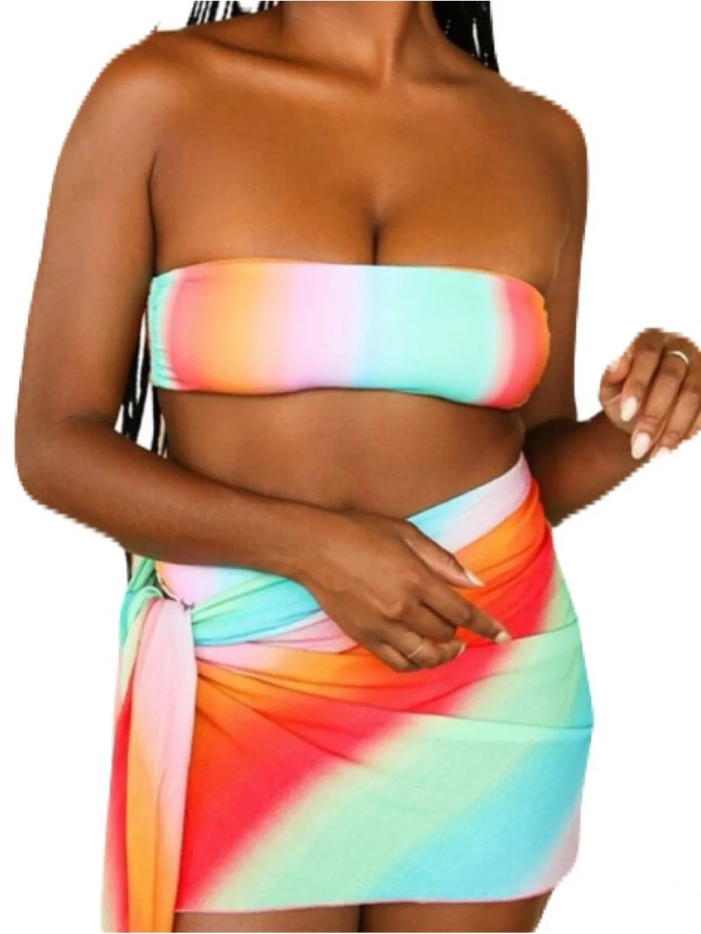 NWT Dippin Daisys Medium Nomad Sarong Aura Rainbow Ombre Beach Swim Cover-Up